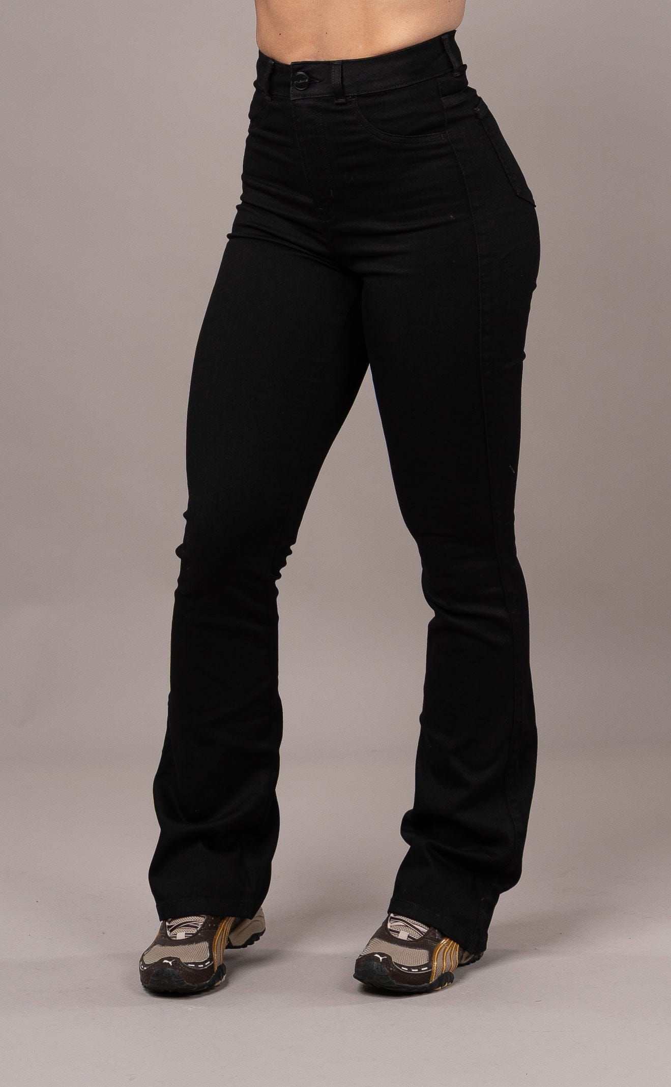 Womens Flared Fitjeans - Black - Image 3